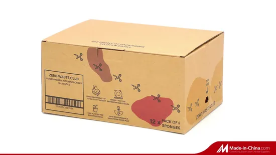 Papier carton ondulé kraft personnalisé Éponge de cuisine Papeterie cosmétique Stylo Parfum Vin Chocolat Produit alimentaire Emballage cadeau Emballage Boîte en carton d'affichage PDQ